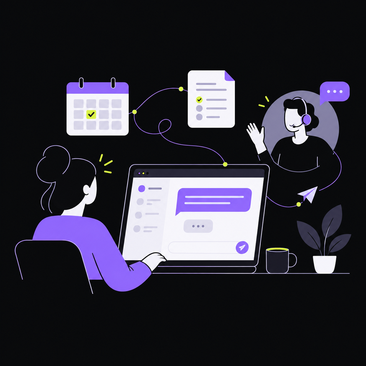A business owner connecting with an adviser online.